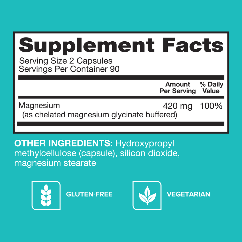 Qunol Extra Strength Magnesium 420mg-(180 Capsules) - Image 2