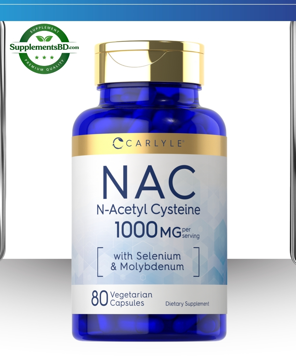 Carlyle NAC Supplement N-Acetyl Cysteine 1000mg -(80 Capsules)