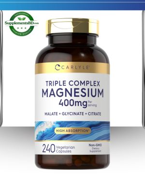 Carlyle Triple Magnesium Complex 400mg Malate Glycinate & Citrate – (240 Capsules)