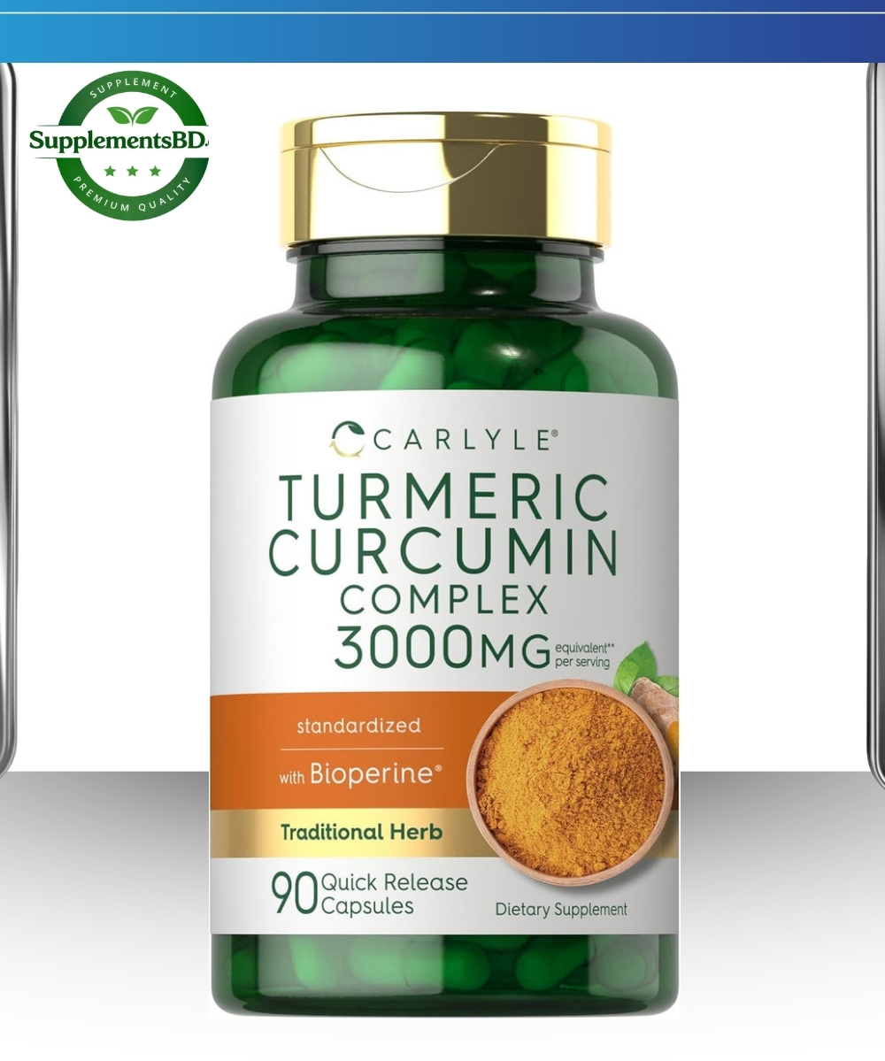 Carlyle Turmeric Curcumin with Black Pepper 3000mg-(90 Powder Capsules)