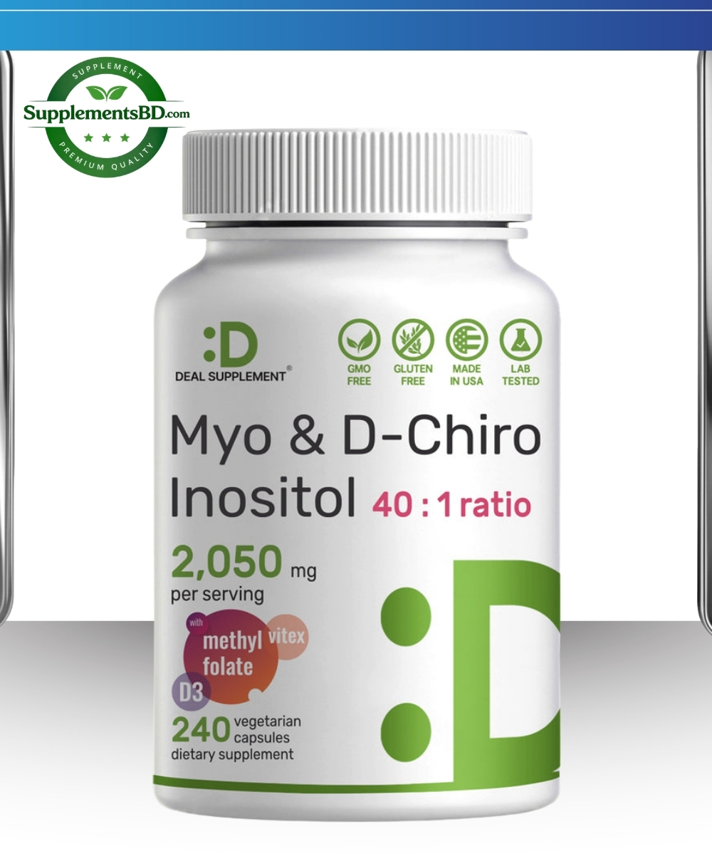 Deal Supplement Myo‑Inositol & D‑Chiro Inositol Supplement 2,050mg -(240 Veggie Capsules)