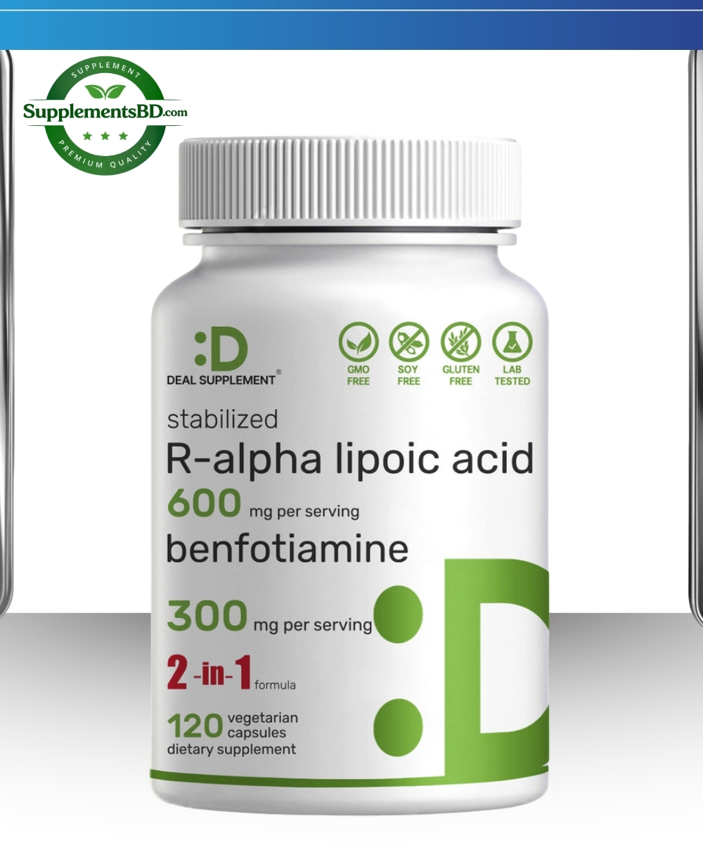 DEAL SUPPLEMENT R Alpha Lipoic Acid 600mg with Benfotiamine 300mg – (120 Veggie Capsules)