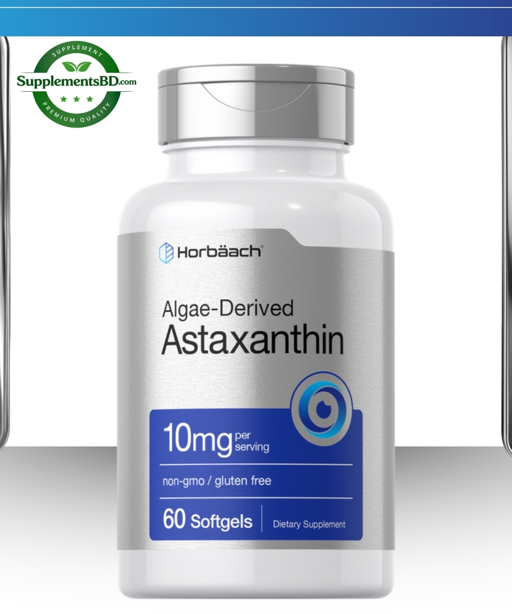 Horbaach Astaxanthin 10mg Per Serving-(60 Softgels)