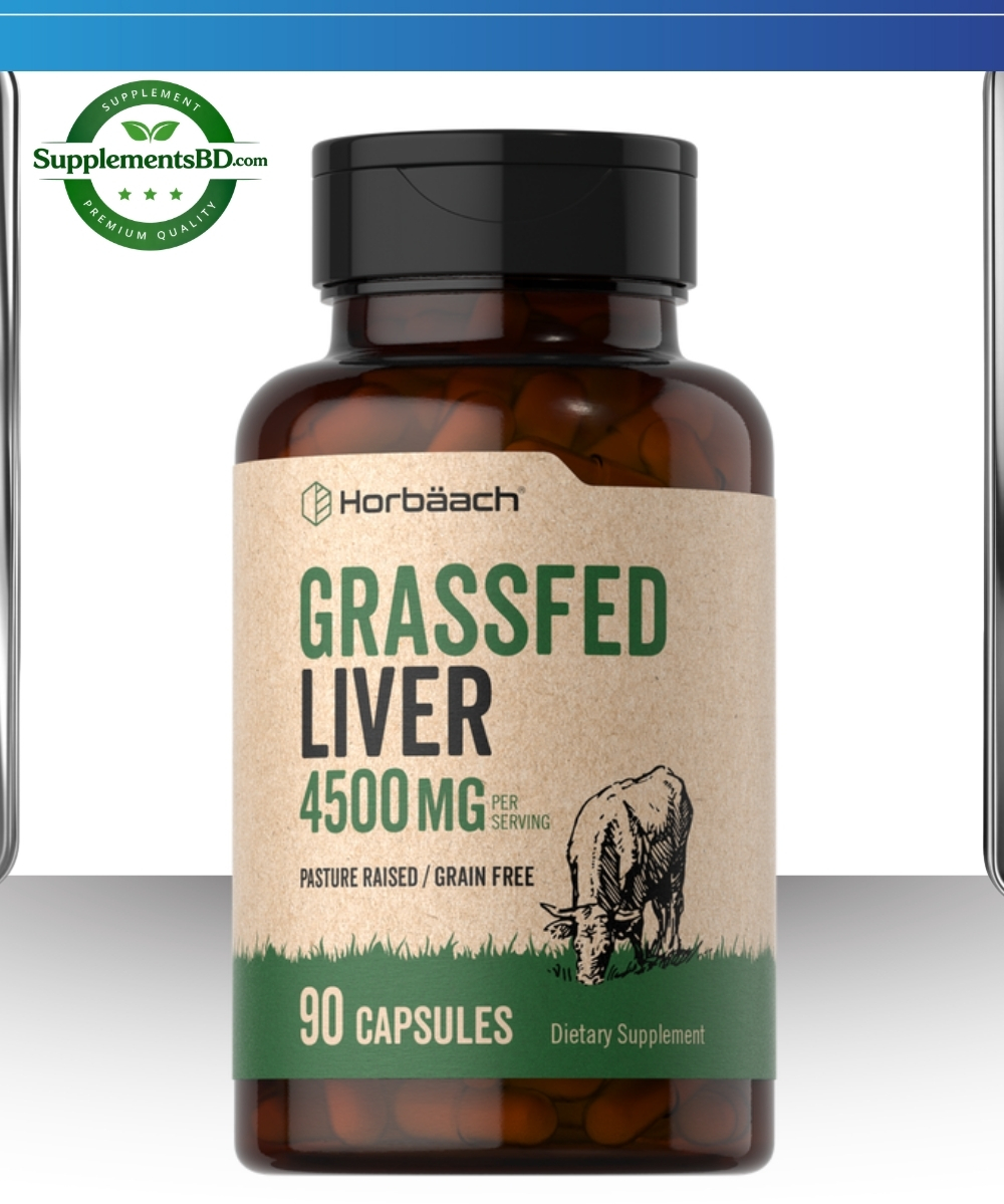 Horbäach Grass Fed Beef Liver 4500mg per serving-(90 Capsules)