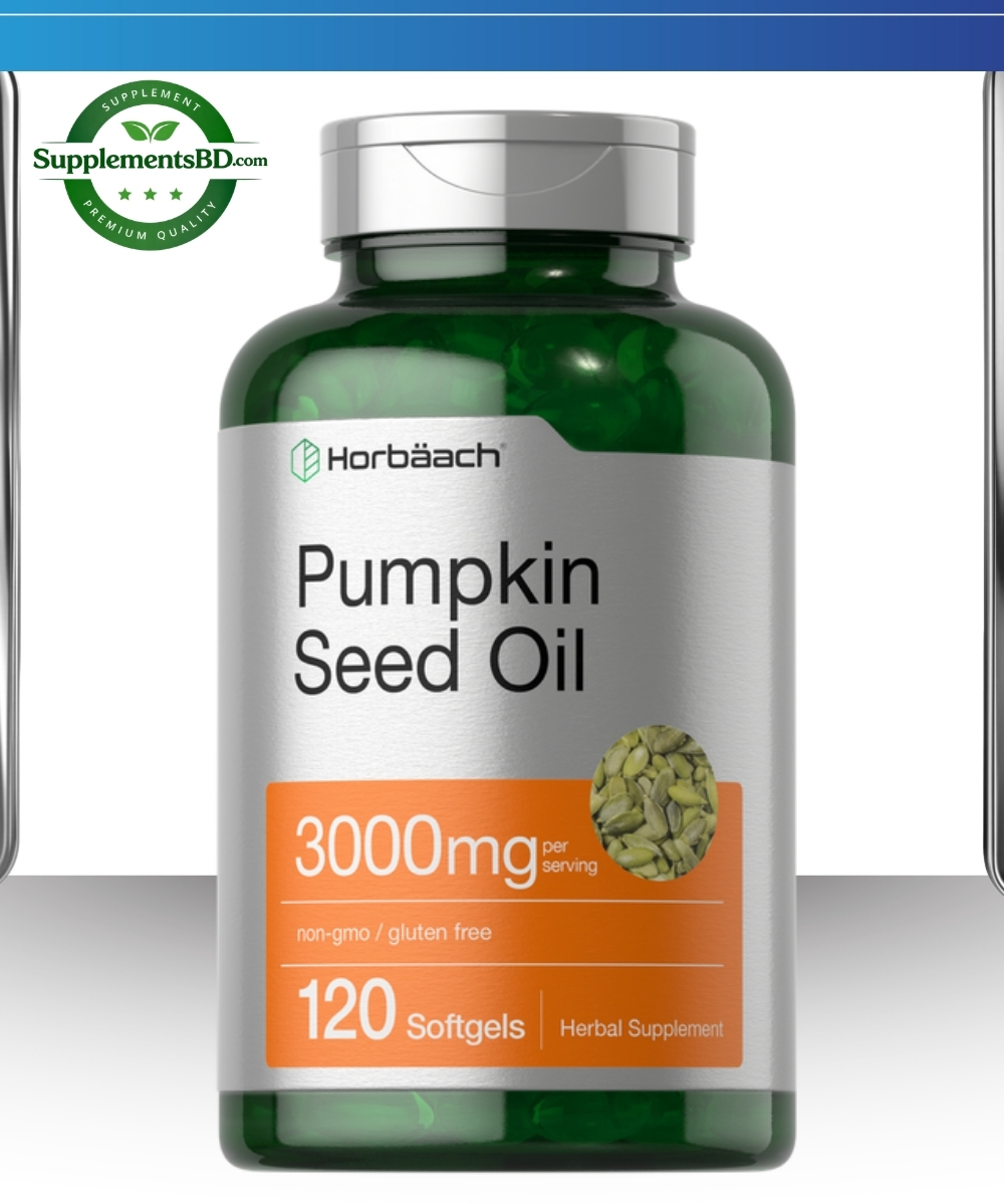 Horbaach Pumpkin Seed Oil 3000mg per Serving-(120 Softgels)