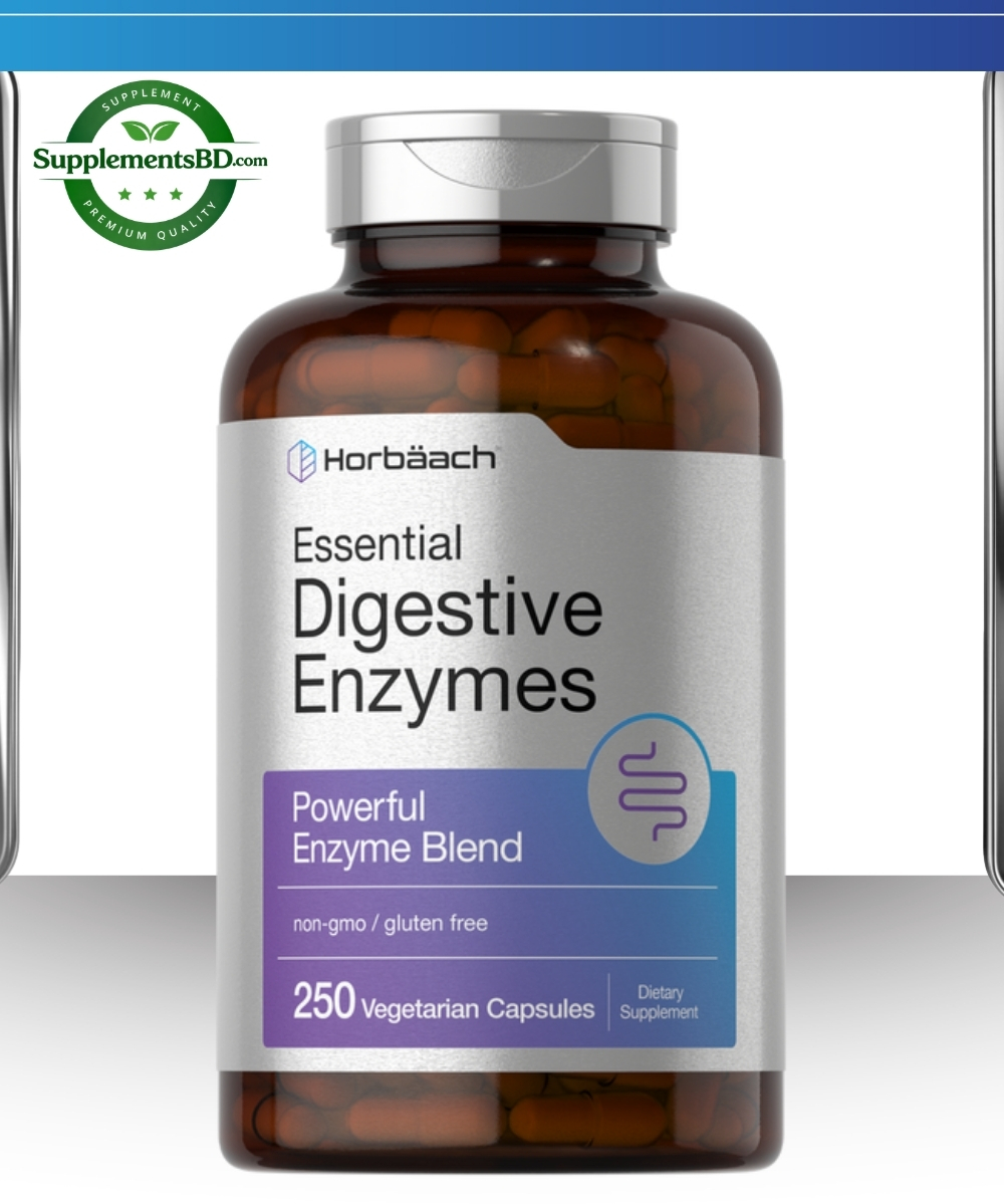 Horbaach Essential Digestive Enzymes-(250 Capsules)