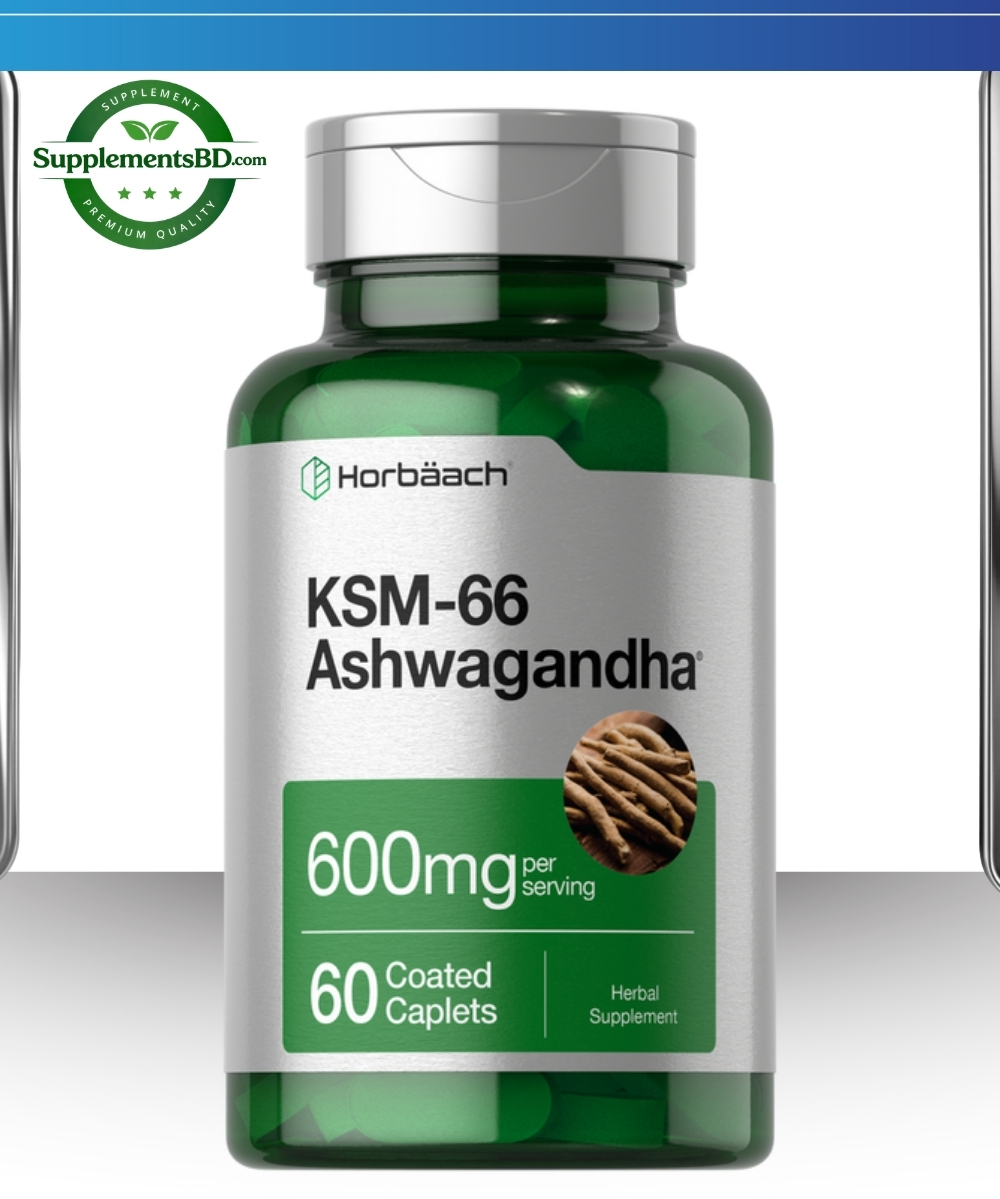 Horbaach KSM-66 Ashwagandha 600mg per serving-(60 Caplets)