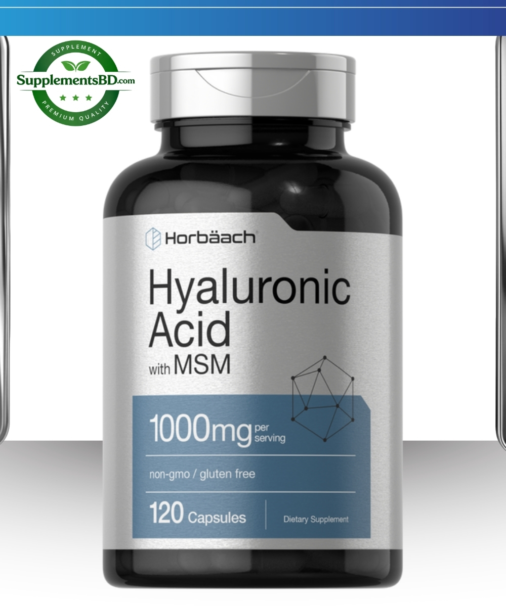 Horbaach Hyaluronic Acid with MSM 1000mg-(120 Capsules)