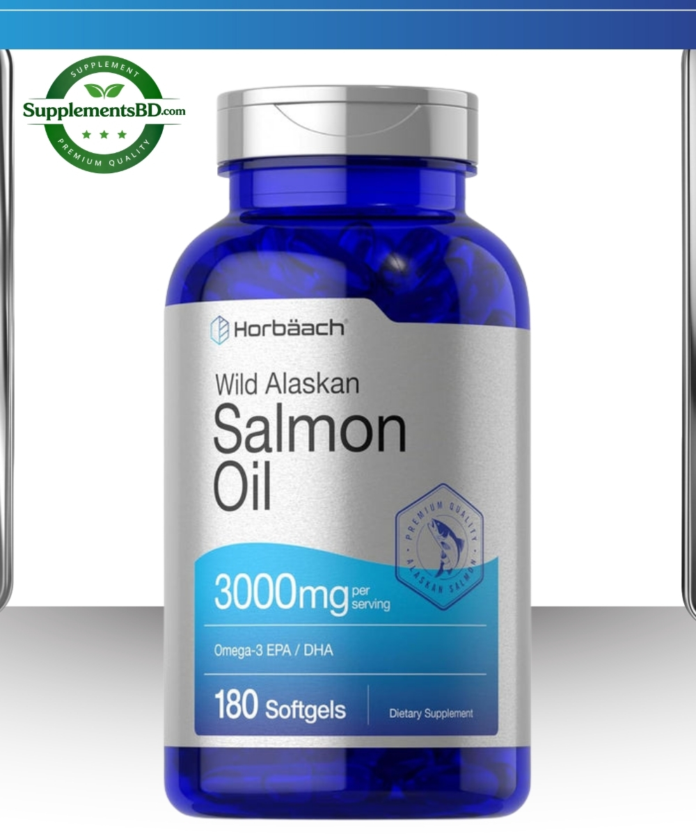 Horbaach Fish Oil Salmon 3000mg per Serving-(180 Softgels)