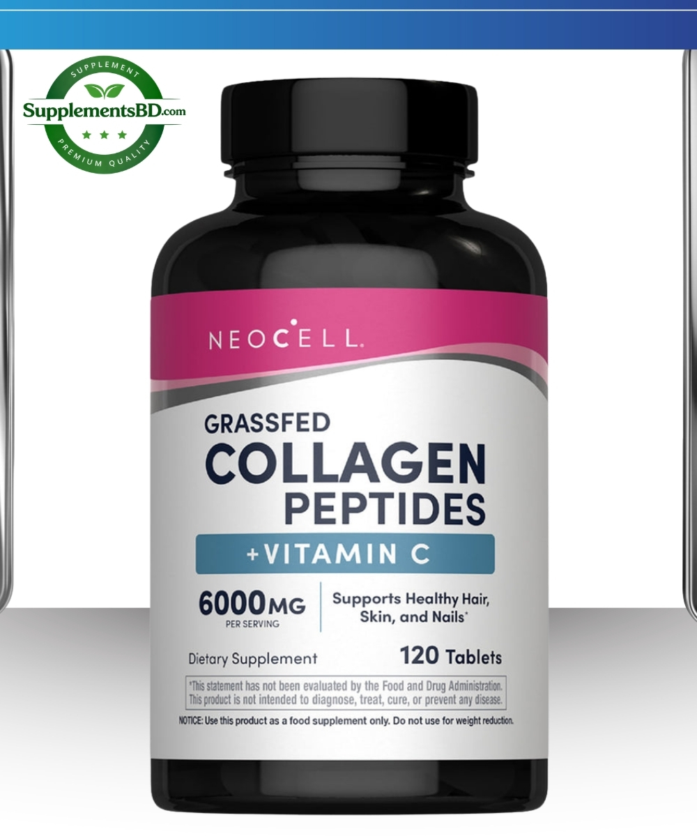NeoCell Grassfed Collagen Peptides+C(6000mg)–(120 Caplets)