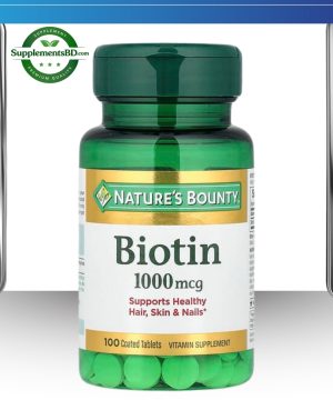 Nature’s Bounty Biotin 1,000 mcg – (100 Coated Tablets)