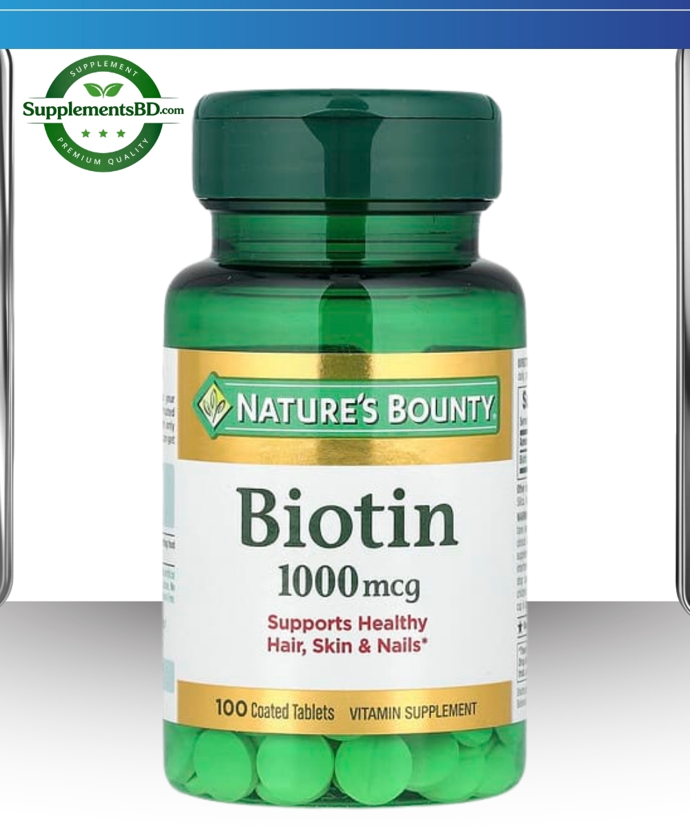 Nature’s Bounty Biotin 1,000 mcg – (100 Coated Tablets)