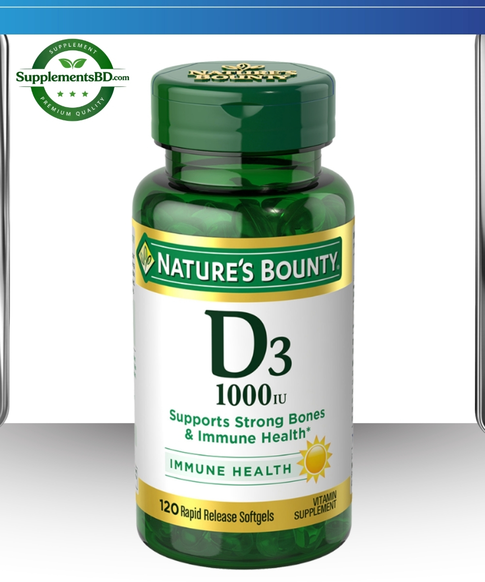 Nature’s Bounty Vitamin D3 25mcg (1000 IU) – (120 Softgels)