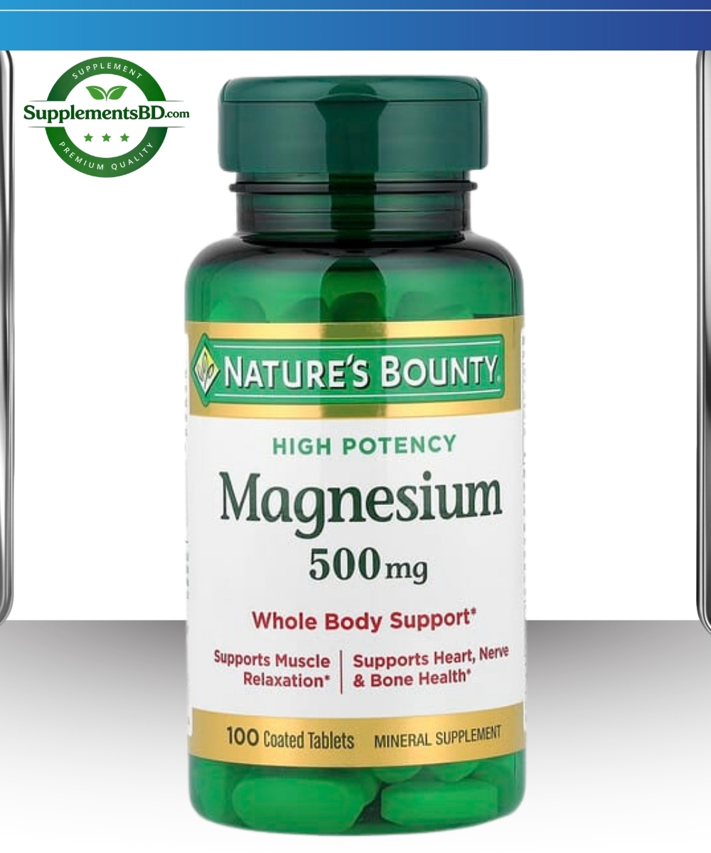 Nature’s Bounty Magnesium High Potency 500 mg – (100 Tablets)