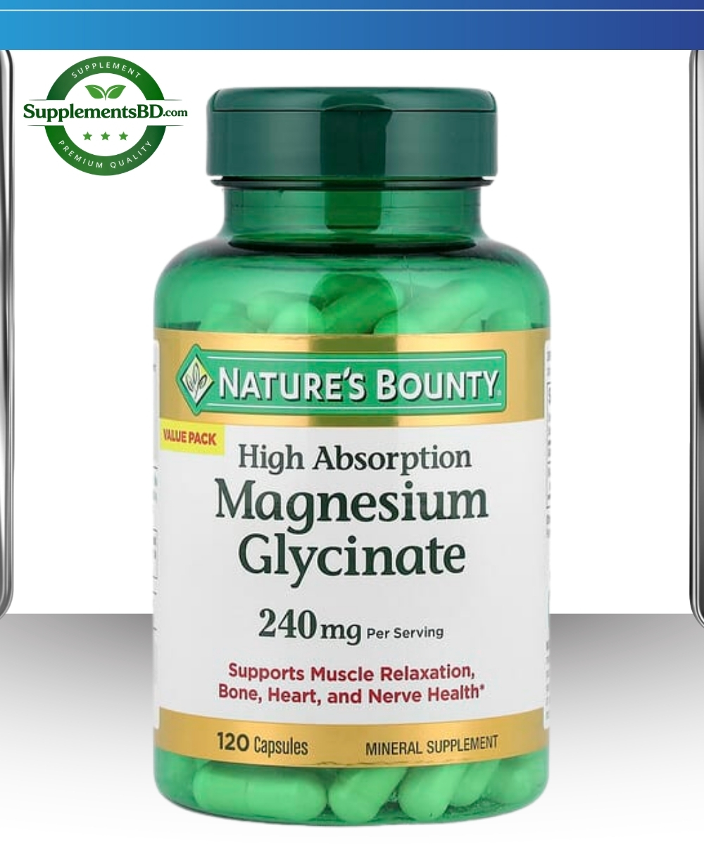Nature's Bounty Magnesium Glycinate High Absorption-(120 Capsules)