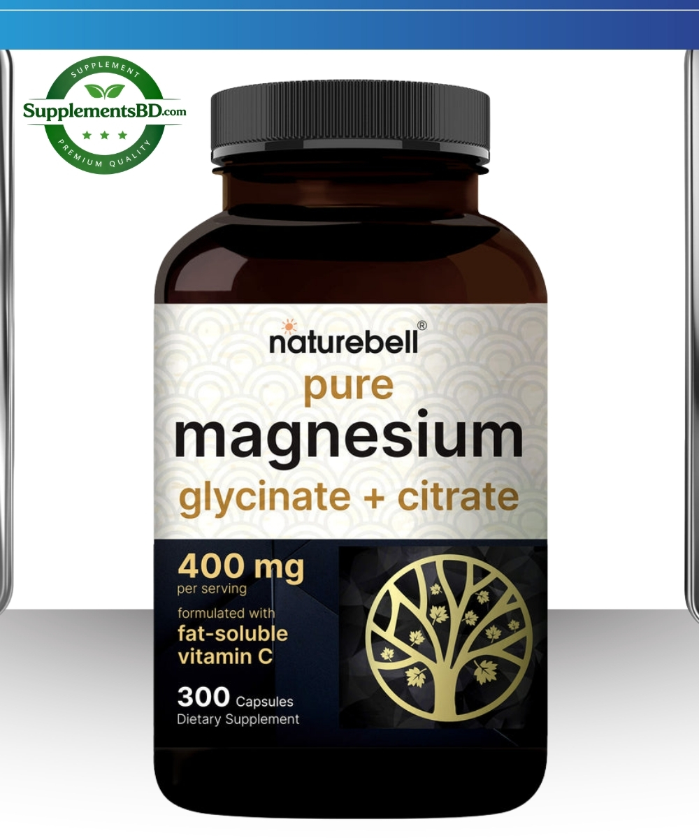 Naturebell Magnesium Complex 400mg with Fat-Soluble Vitamin C - (300 Capsules)