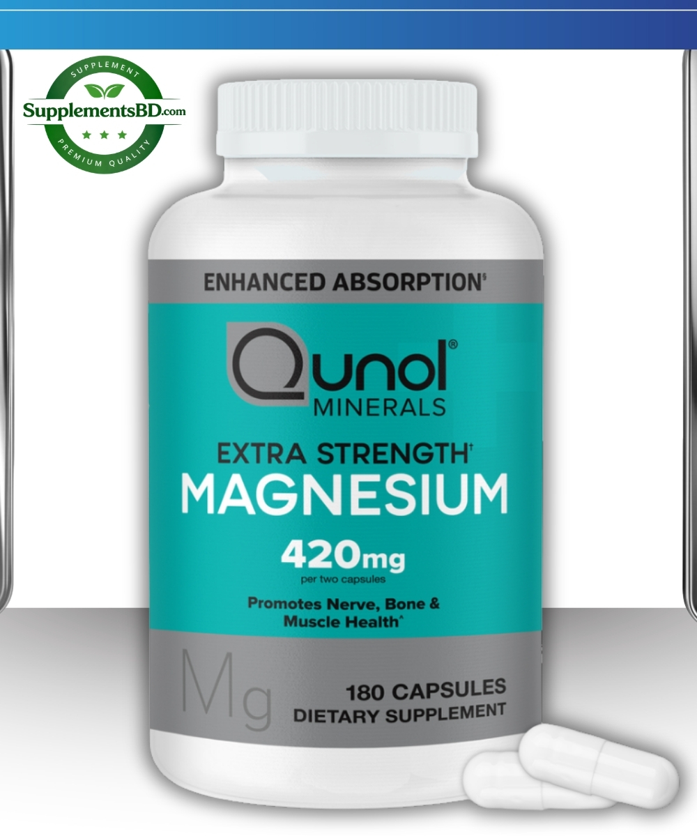 Qunol Extra Strength Magnesium 420mg-(180 Capsules)