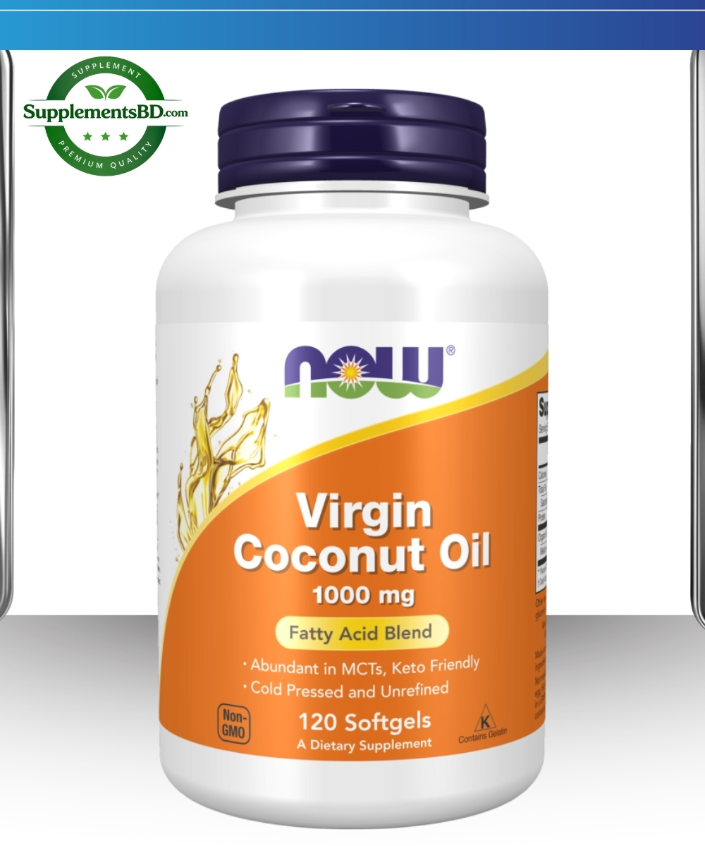 Now Foods Virgin Coconut Oil 1000 mg (120 Softgels)