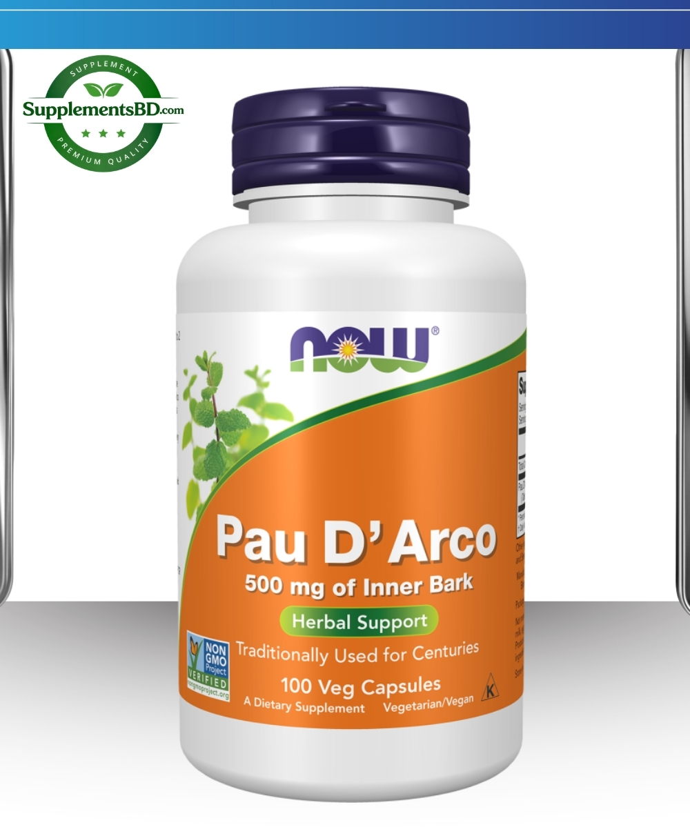 NOW Foods Pau D'Arco 500mg - (100 Veg Capsules)