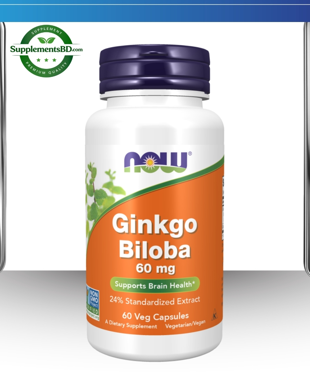 NOW Foods Ginkgo Biloba 60mg (60 Capsules)