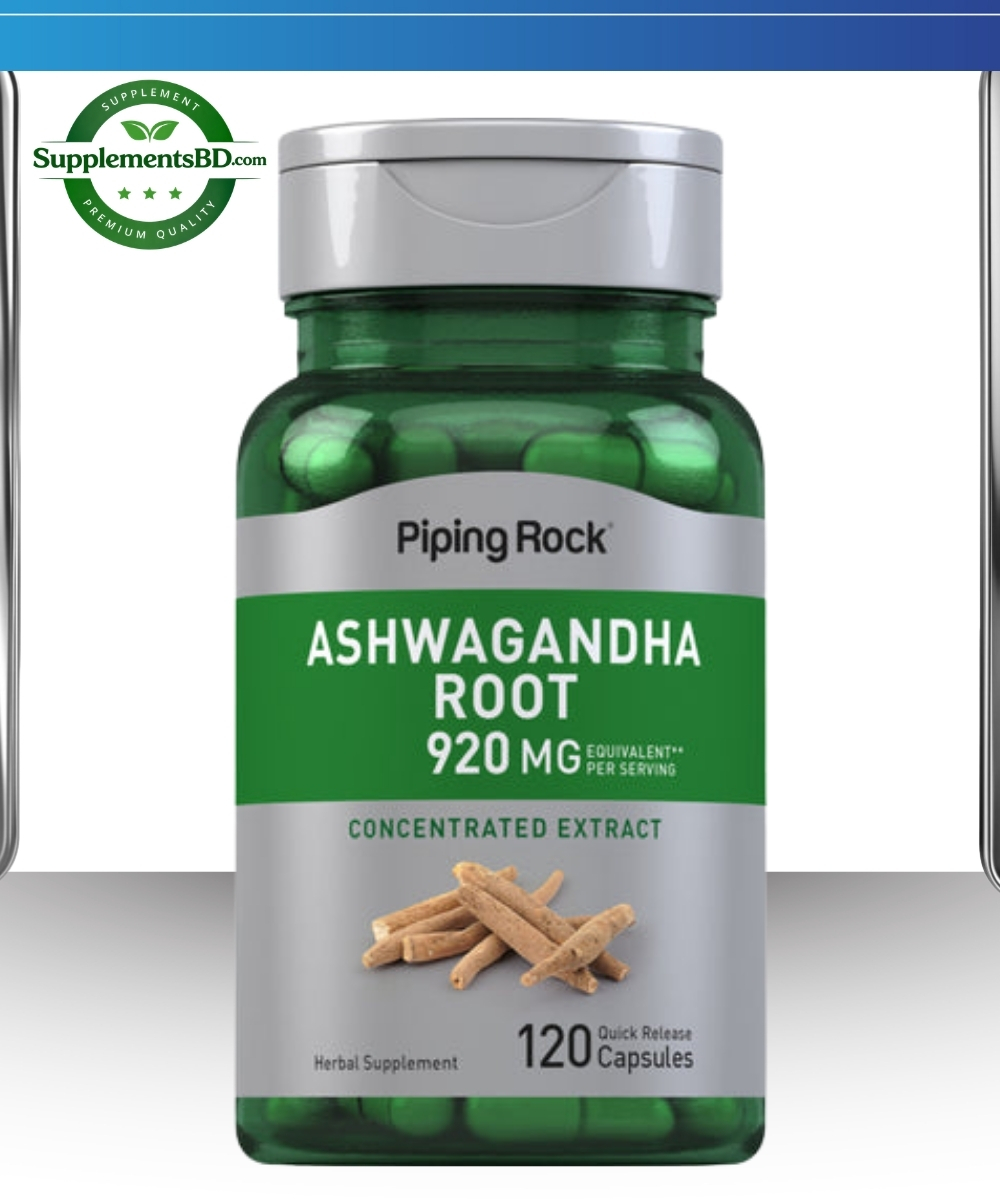 Piping Rock Ashwagandha Root 920mg – (120 capsules)