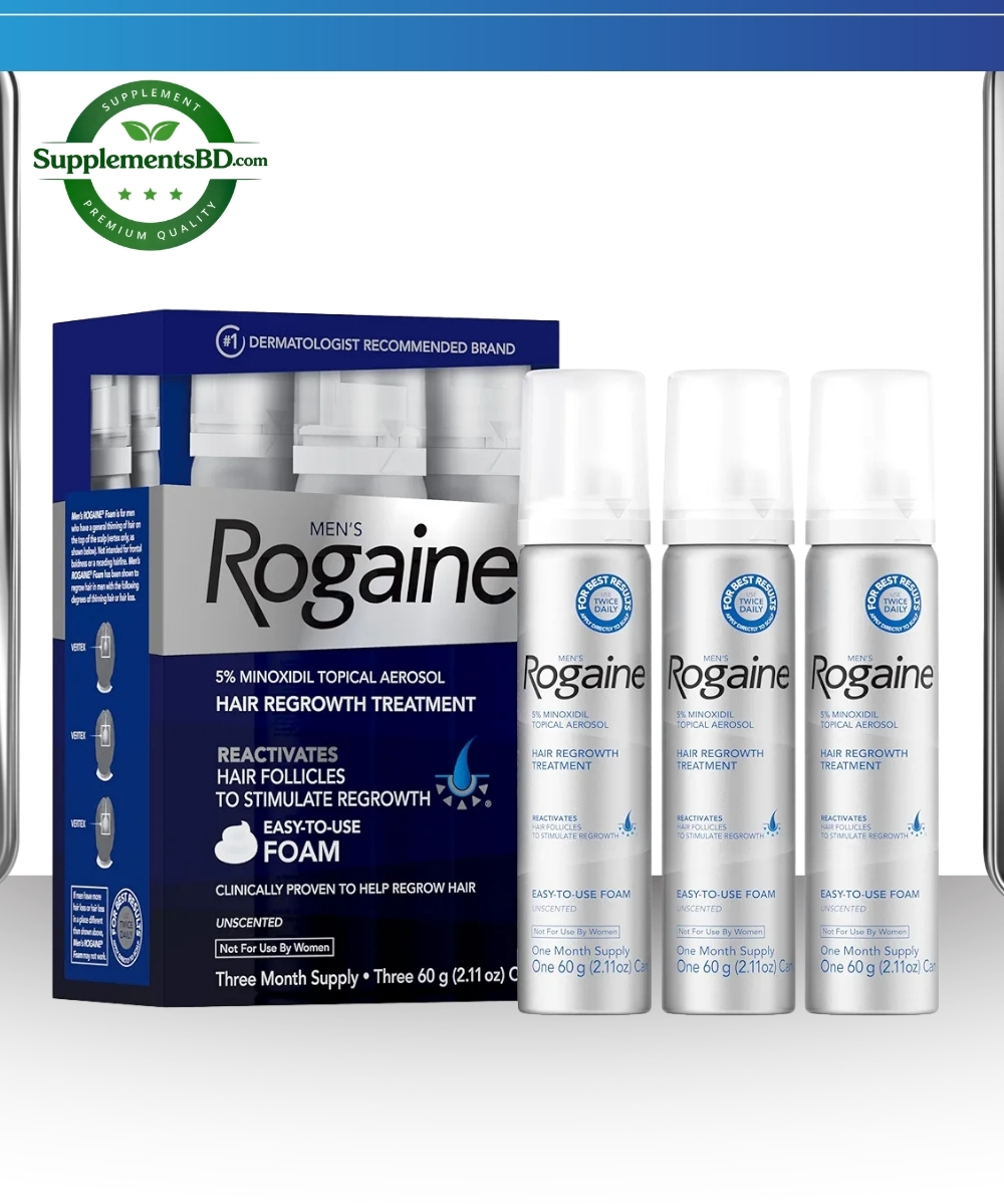 Men’s Rogaine 5% Minoxidil for Men Foam 3-Month Supply