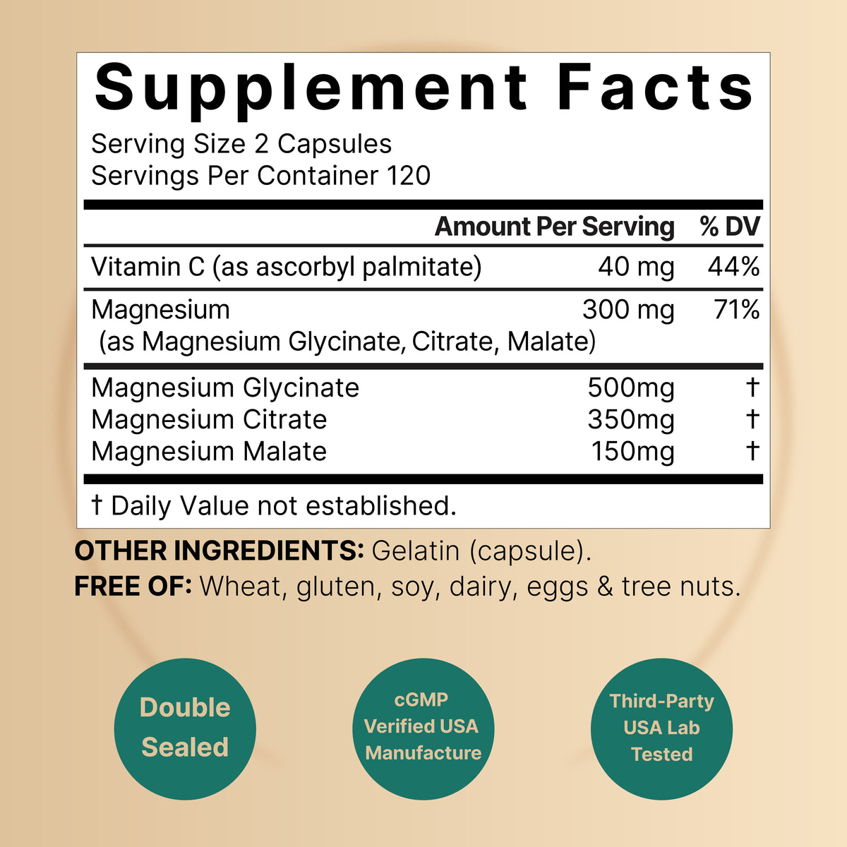 Naturebell Triple Complex Magnesium - (240 Capsules) - Image 2