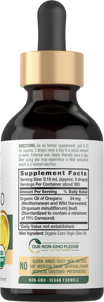 Carlyle Organic Oil of Oregano Liquid Drops 2 fl oz (59 ml) - Image 2