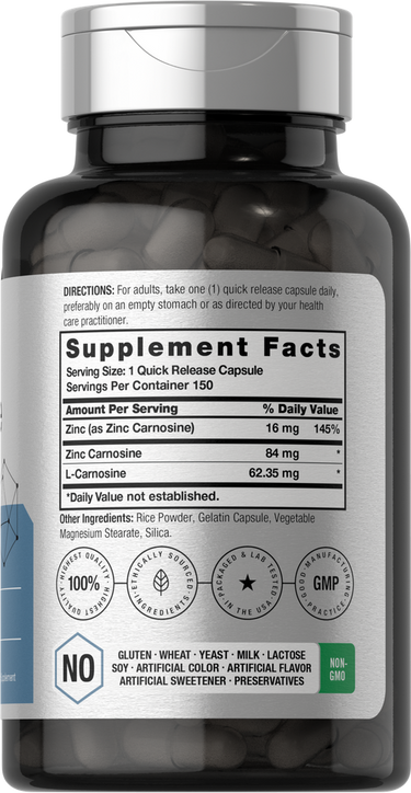 Horbaach Zinc Carnosine 84mg-(150 Capsules) - Image 2