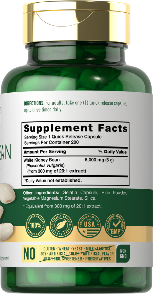 Carlyle White Kidney Bean 6000mg – (200 Capsules) - Image 2