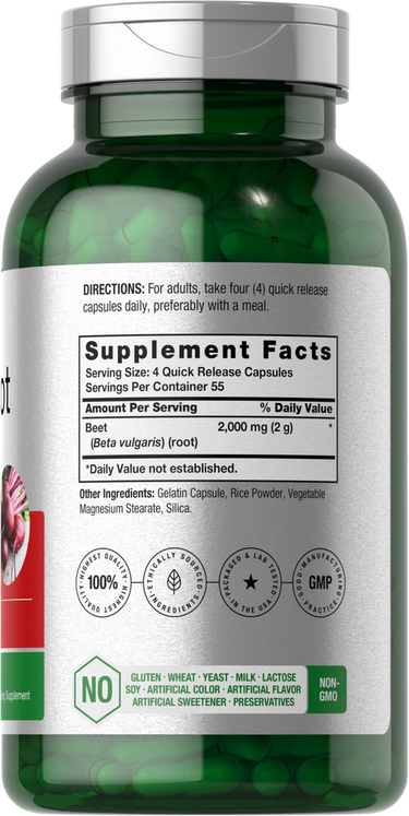 Horbaach Beet Root Powder 2000mg per Serving-(220 Capsules) - Image 3