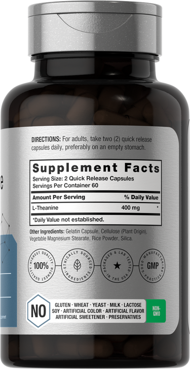 Horbaach L-theanine 400mg-(120 capsules) - Image 2