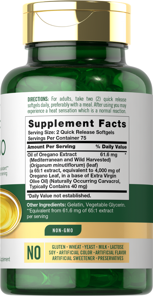 Carlyle Oregano Oil 4000 mg-(150 Softgels) - Image 2