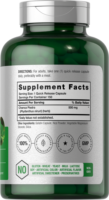 Horbäach Chanca Piedra 500mg-(150 Capsules) - Image 2