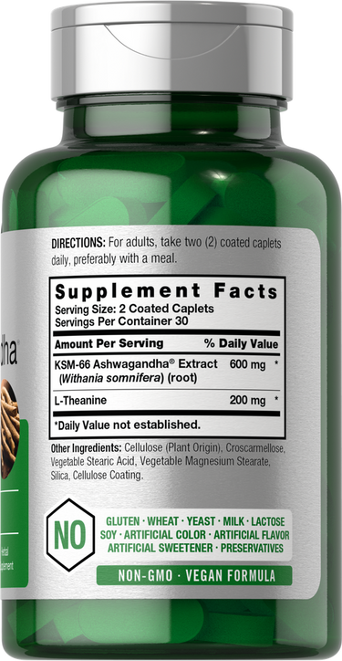 Horbaach KSM-66 Ashwagandha 600mg per serving-(60 Caplets) - Image 2