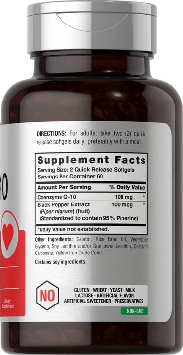 Horbaach CoQ10 100mg per serving-(120 Softgels) - Image 2
