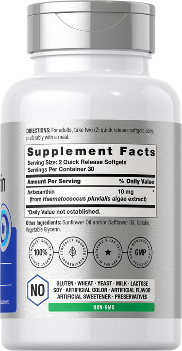 Horbaach Astaxanthin 10mg Per Serving-(60 Softgels) - Image 2