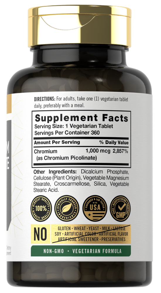 Carlyle Ultra Chromium Picolinate 1000mcg-(360 Tablets) - Image 2