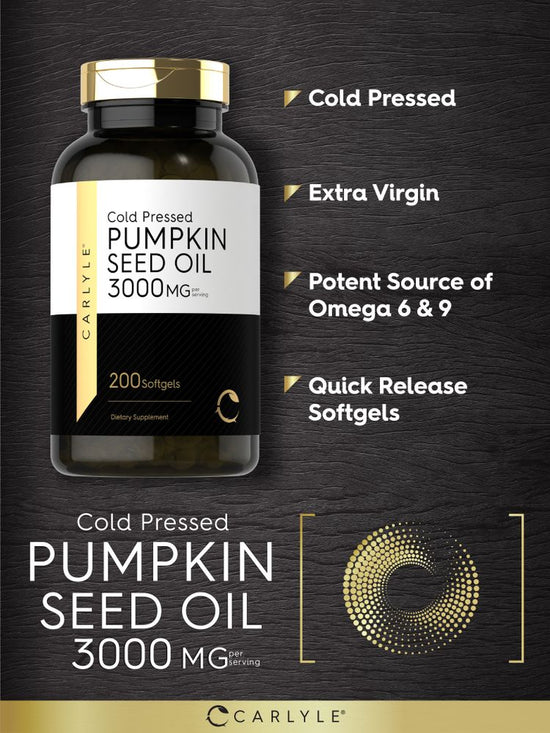 Carlyle Cold Pressed Pumpkin Seed Oil 3000mg-(200 Softgels) - Image 3