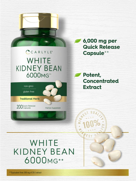 Carlyle White Kidney Bean 6000mg – (200 Capsules) - Image 3