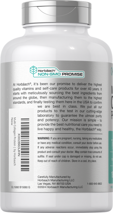 Horbaach Multi Collagen Protein 2000mg per Serving-(180 Capsules) - Image 3