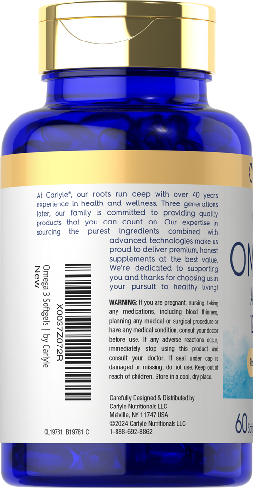 Carlyle Vegan Omega-3 Algae Oil 1290mg-(60 Softgels) - Image 3