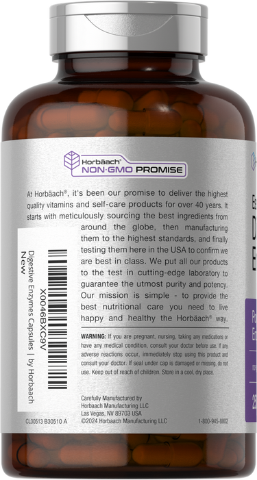 Horbaach Essential Digestive Enzymes-(250 Capsules) - Image 3