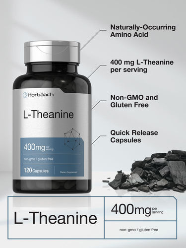 Horbaach L-theanine 400mg-(120 capsules) - Image 3