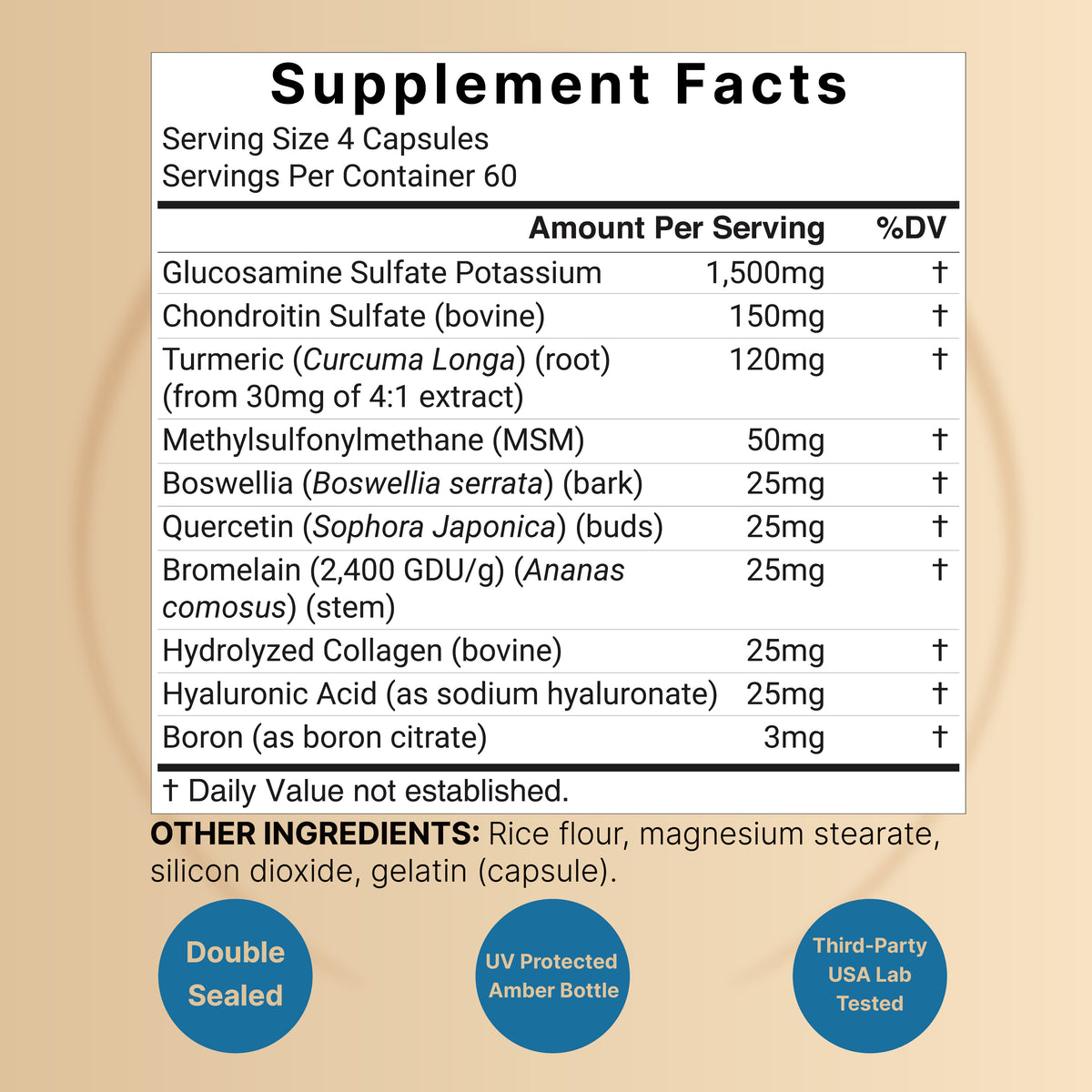 Naturebell Glucosamine Chondroitin MSM - (240 Capsules) - Image 2