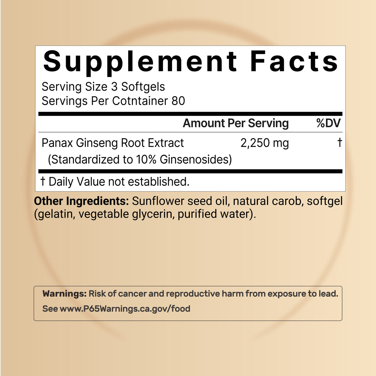 Naturebell Panax Korean Red Ginseng (2,250 mg) – (240 Softgels) - Image 2