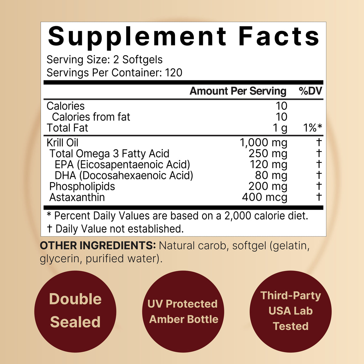 Naturebell Krill Oil 1000mg Supplement - (240 Softgels) - Image 2