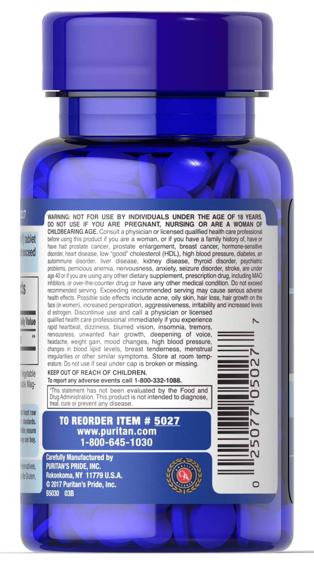 Puritan’s Pride DHEA (50 mg) – (100 tablets) - Image 3