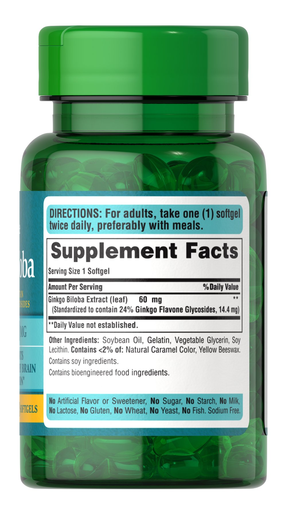 Puritan’s Pride Ginkgo Biloba 60mg - (120 Tablets) - Image 3