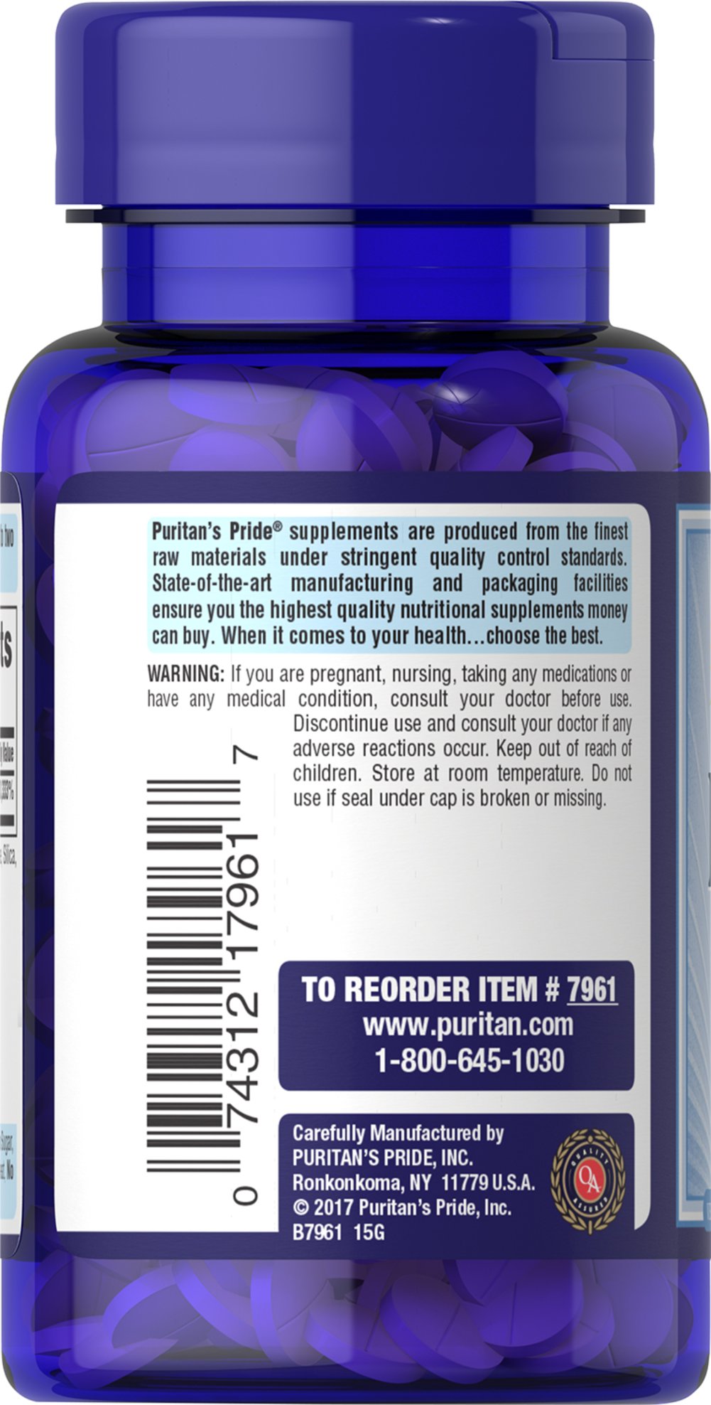 Puritan’s Pride Biotin 1000 mcg - (100 counts) - Image 3